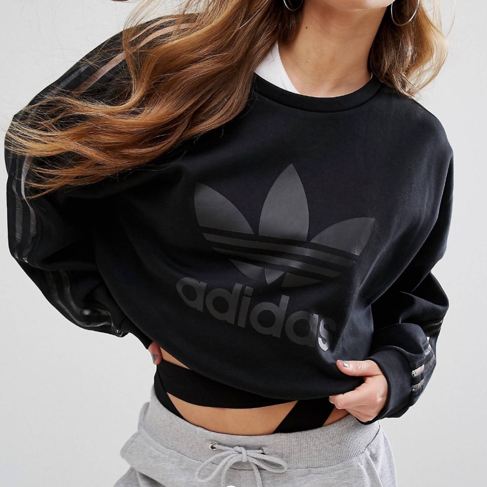 Adidas Paris black shirt with sheer panels